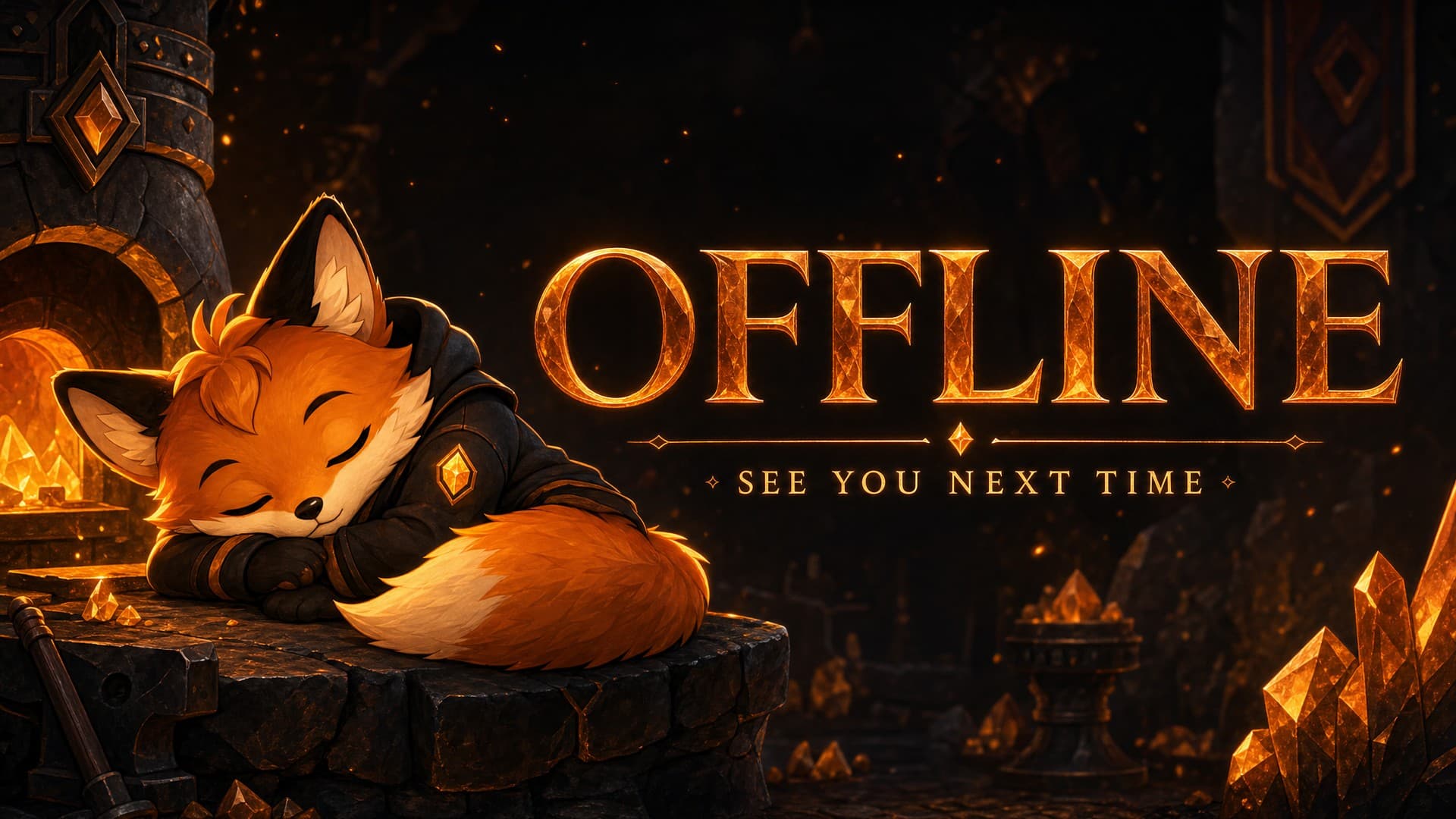 Example: generated Twitch offline banner in the AmberCraft style